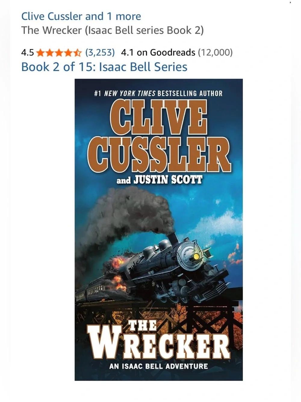 #3073**& Justin Scott The Wrecker - Blue Hardcover Book